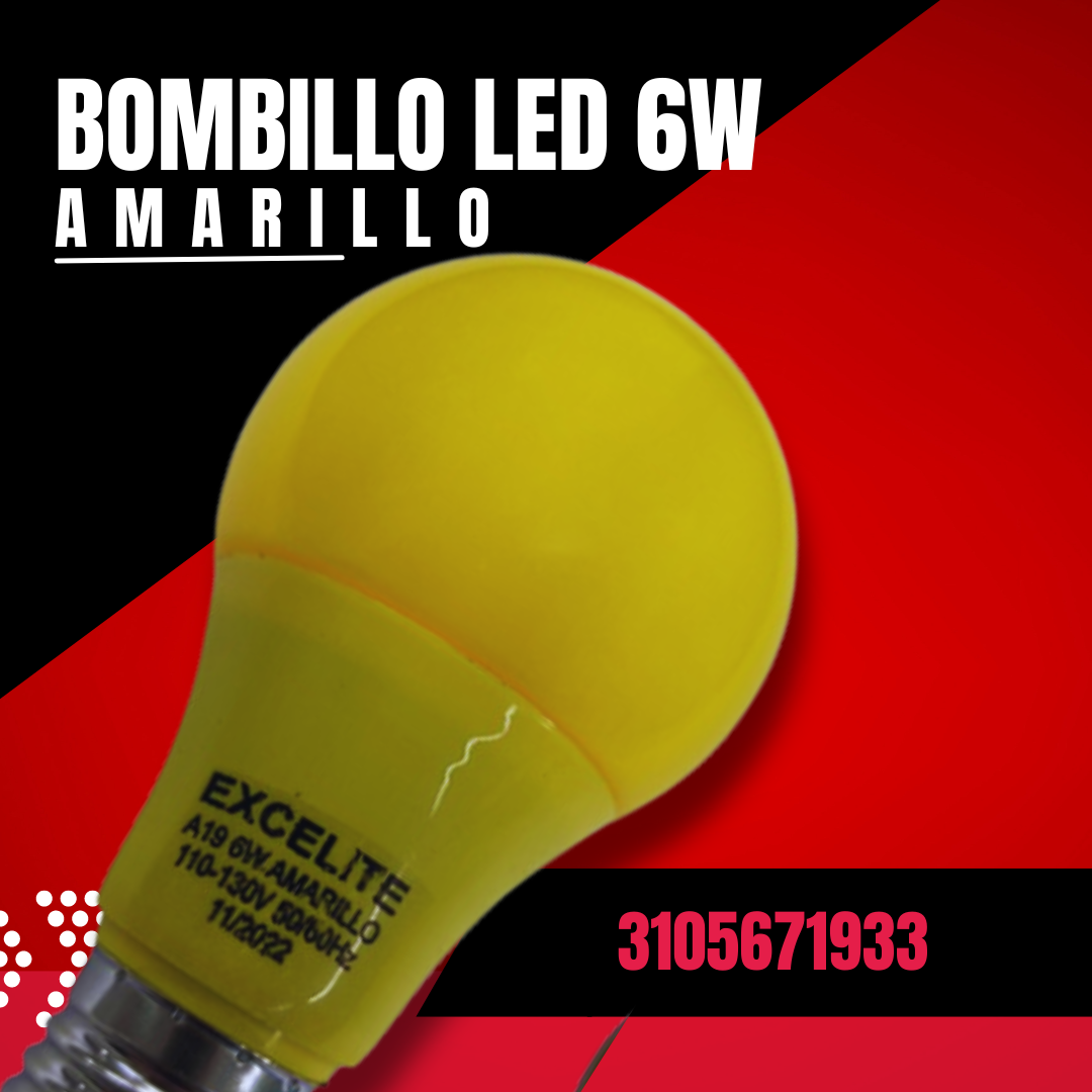 BOMBILLO LED 6W ROSCA E27 L/AMARILLO