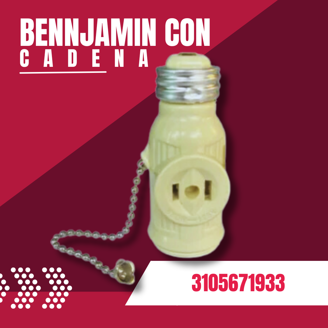 BENJAMIN PORTALAMPARA CON CADENA