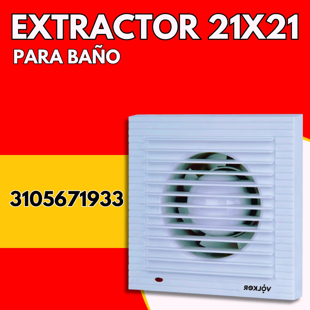 EXTRACTOR CON REJILLA PARA BAÑO 21X21