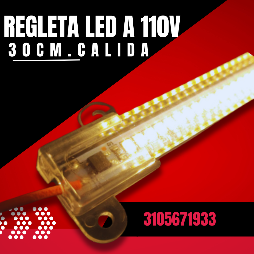 REGLETA LED 110V 30CM COLORES