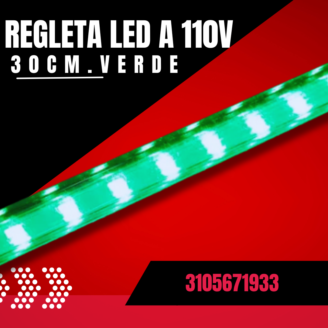 REGLETA LED 110V 30CM COLORES