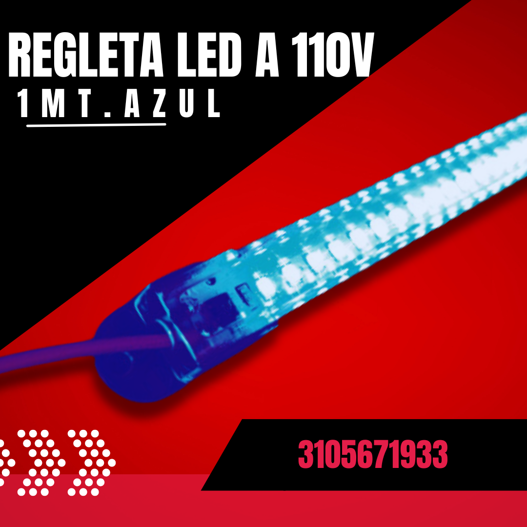 REGLETA LED 110W 1MT AZUL