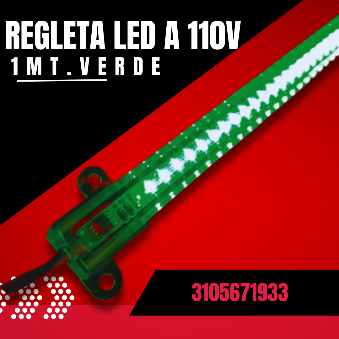 REGLETA LED 110W 1MT VERDE