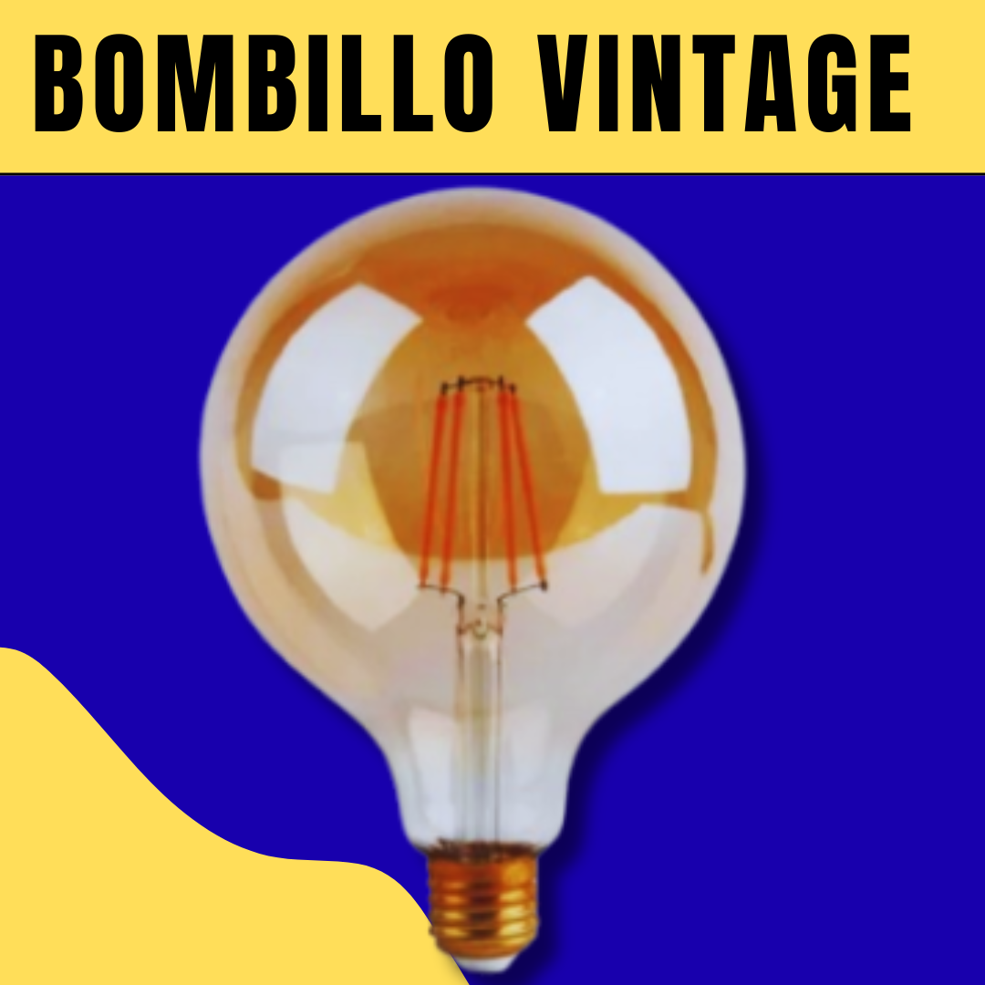 BOMBILLO GLOBO G95 GRANDE ÁMBAR LED E27 4W LUZ CÁLIDA