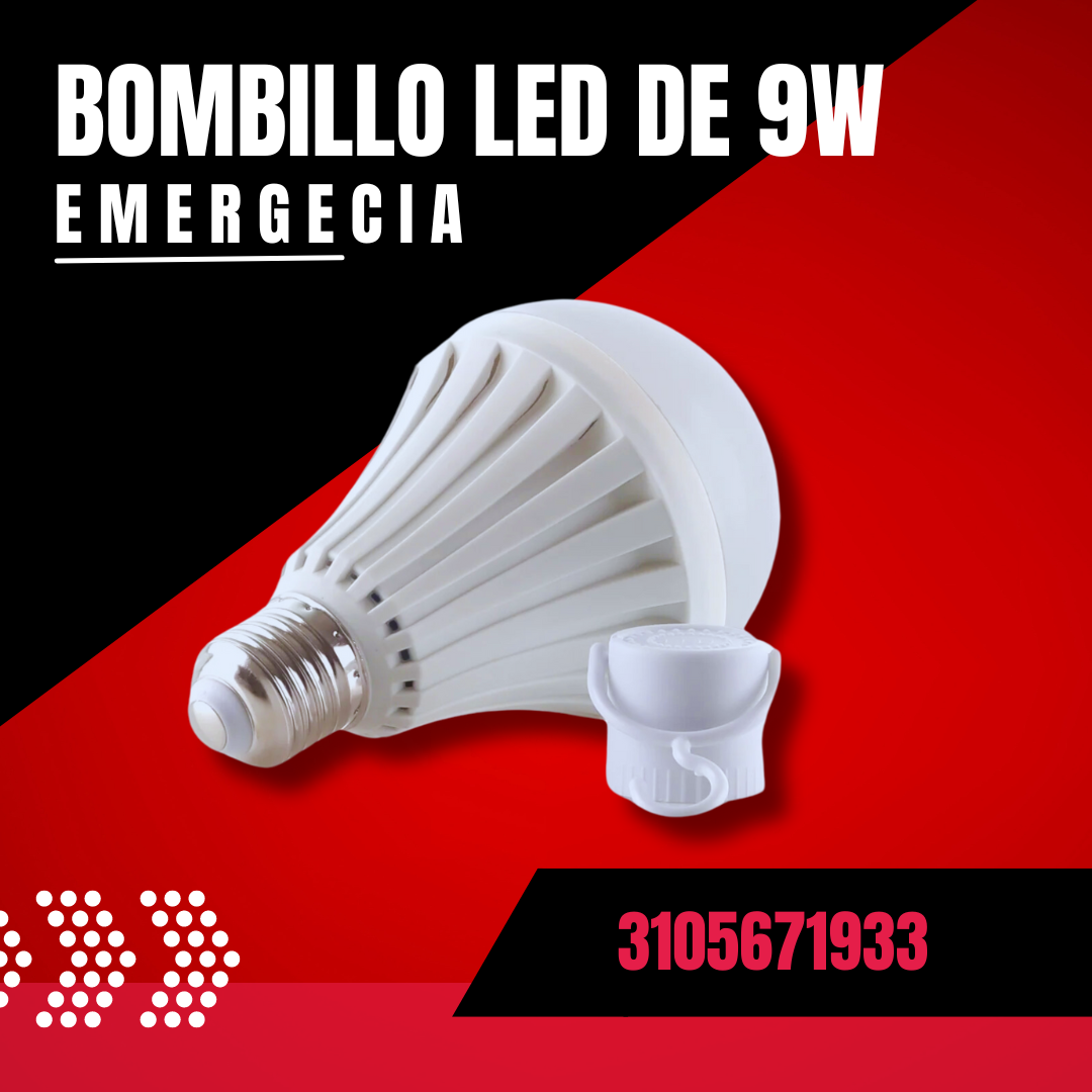 BOMBILLO LED EMERGENCIA 9 WTTS LUZ / BLANCA