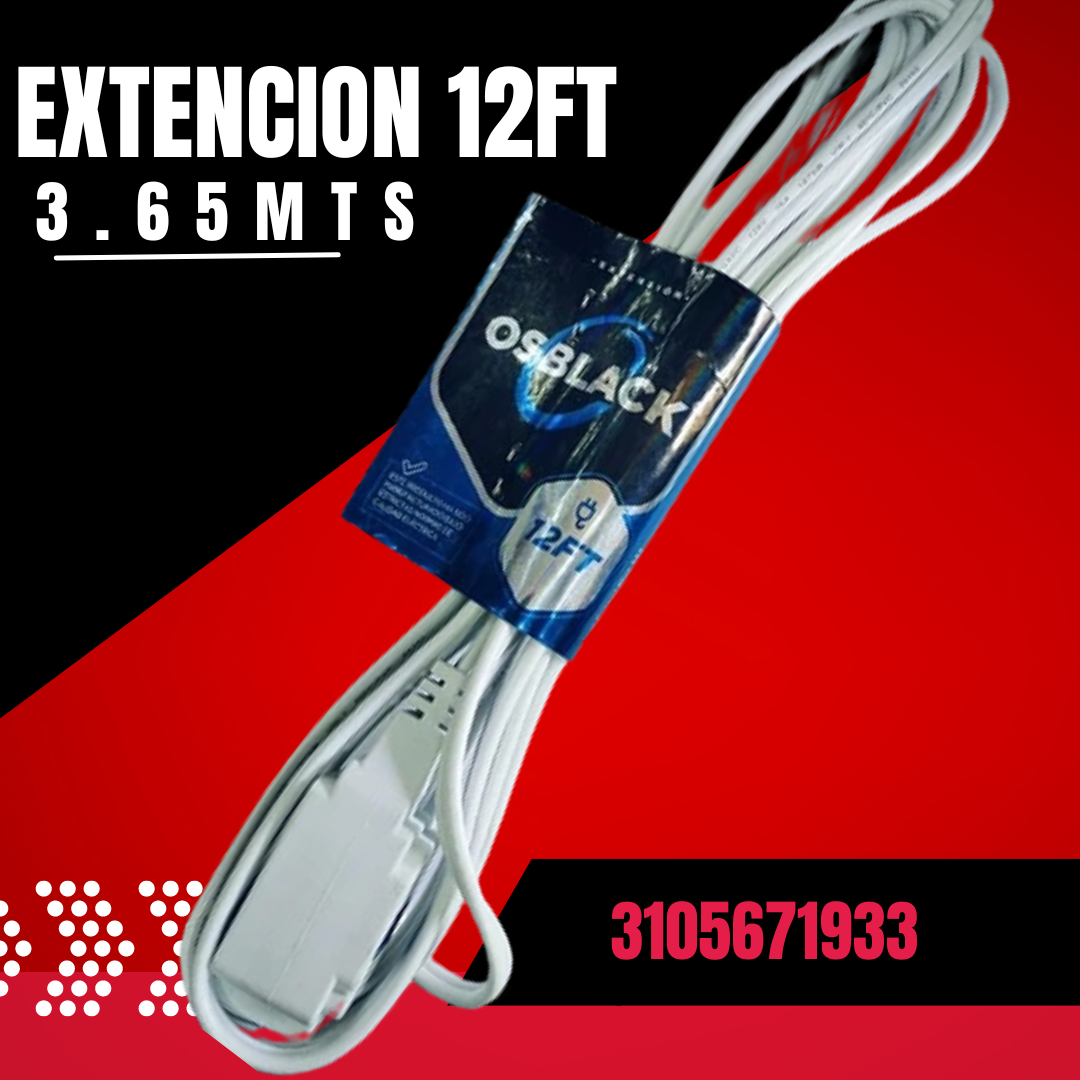 EXTENCION 3.6 METRO DUPLEX BLANCA 120 VOLT