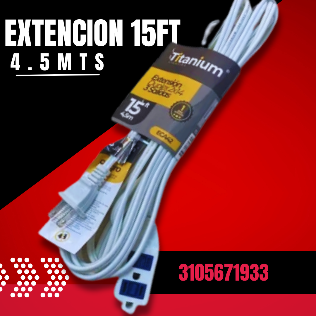 EXTENCION DUPLEX 4.5 METROS 120 VOLT CA